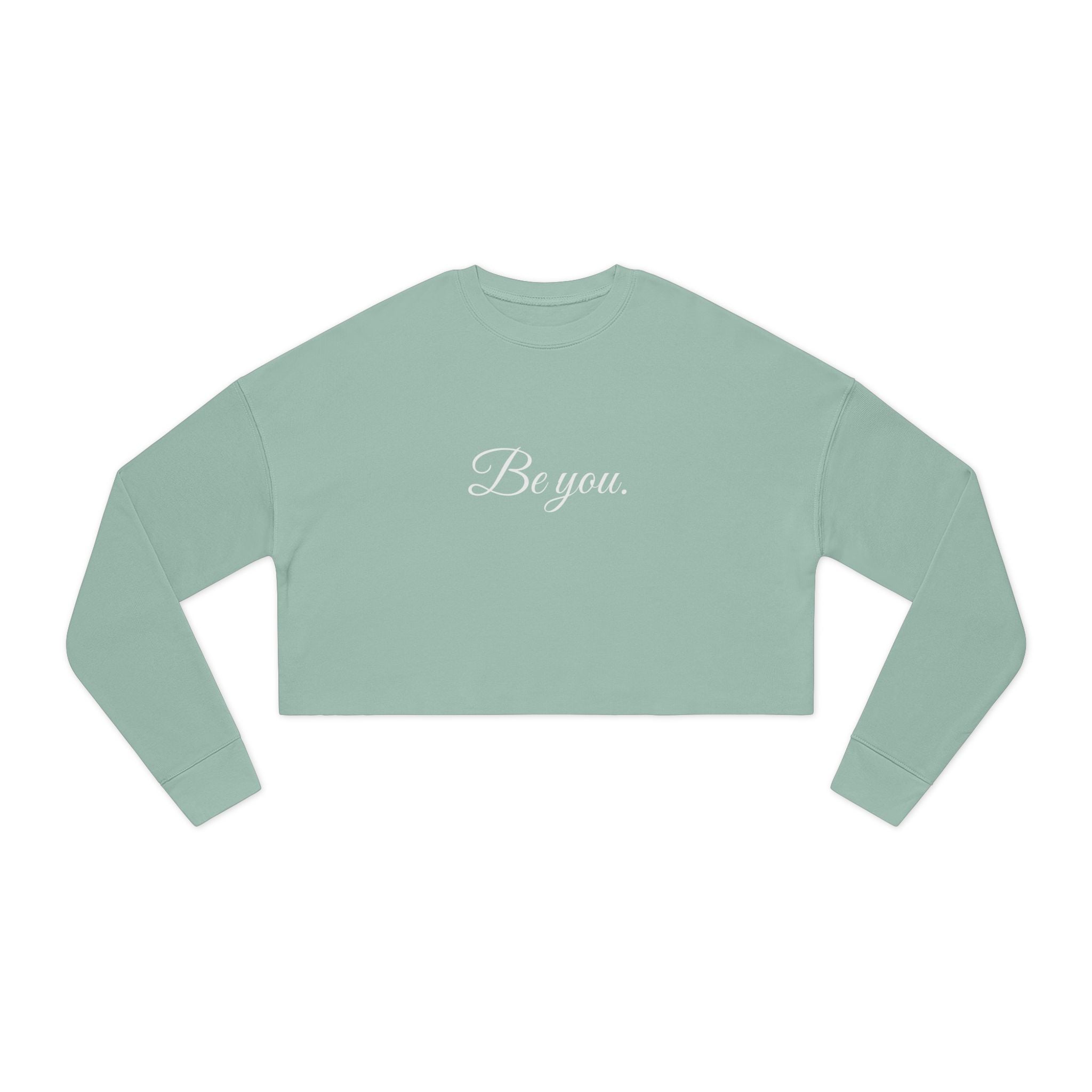 Women's Cropped Crew- White writing