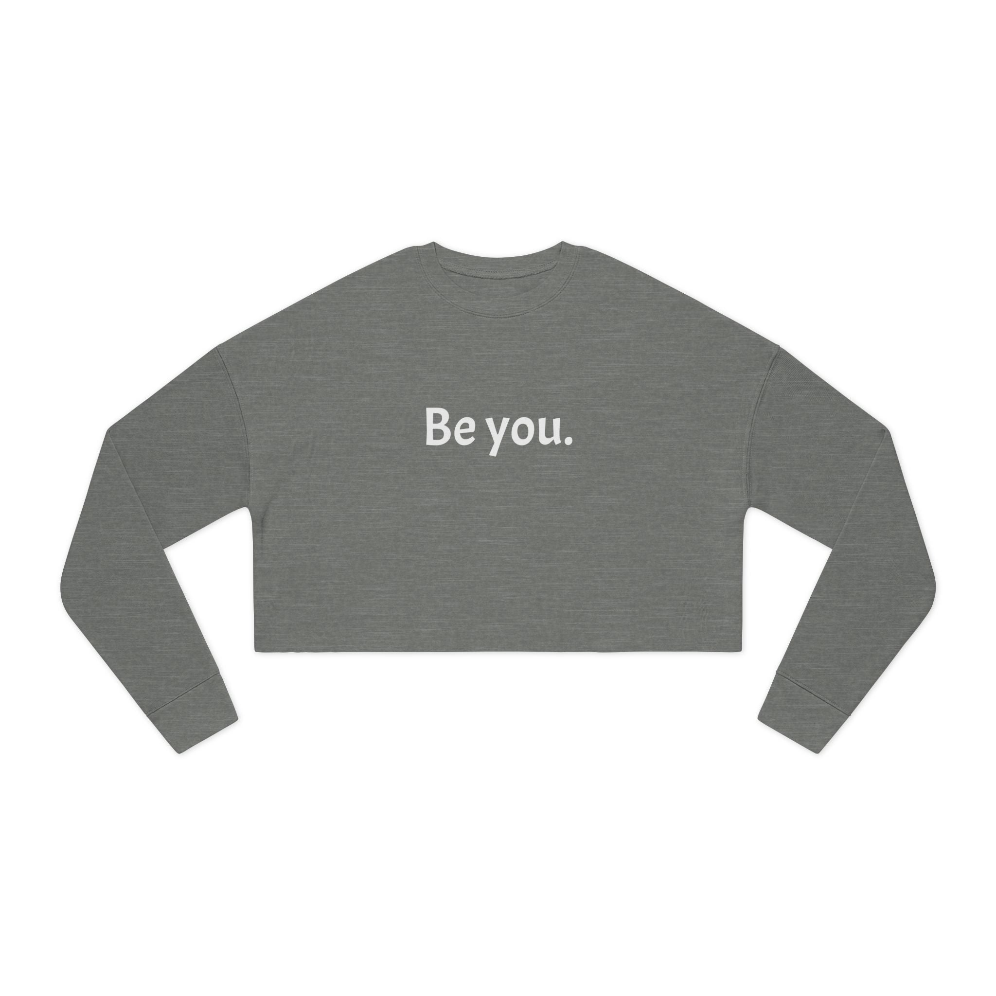 Women's Cropped Crew- White writing