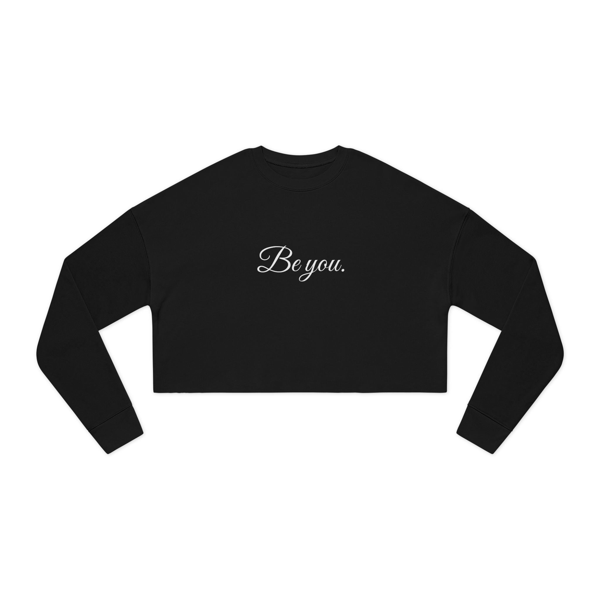 Women's Cropped Crew- White writing