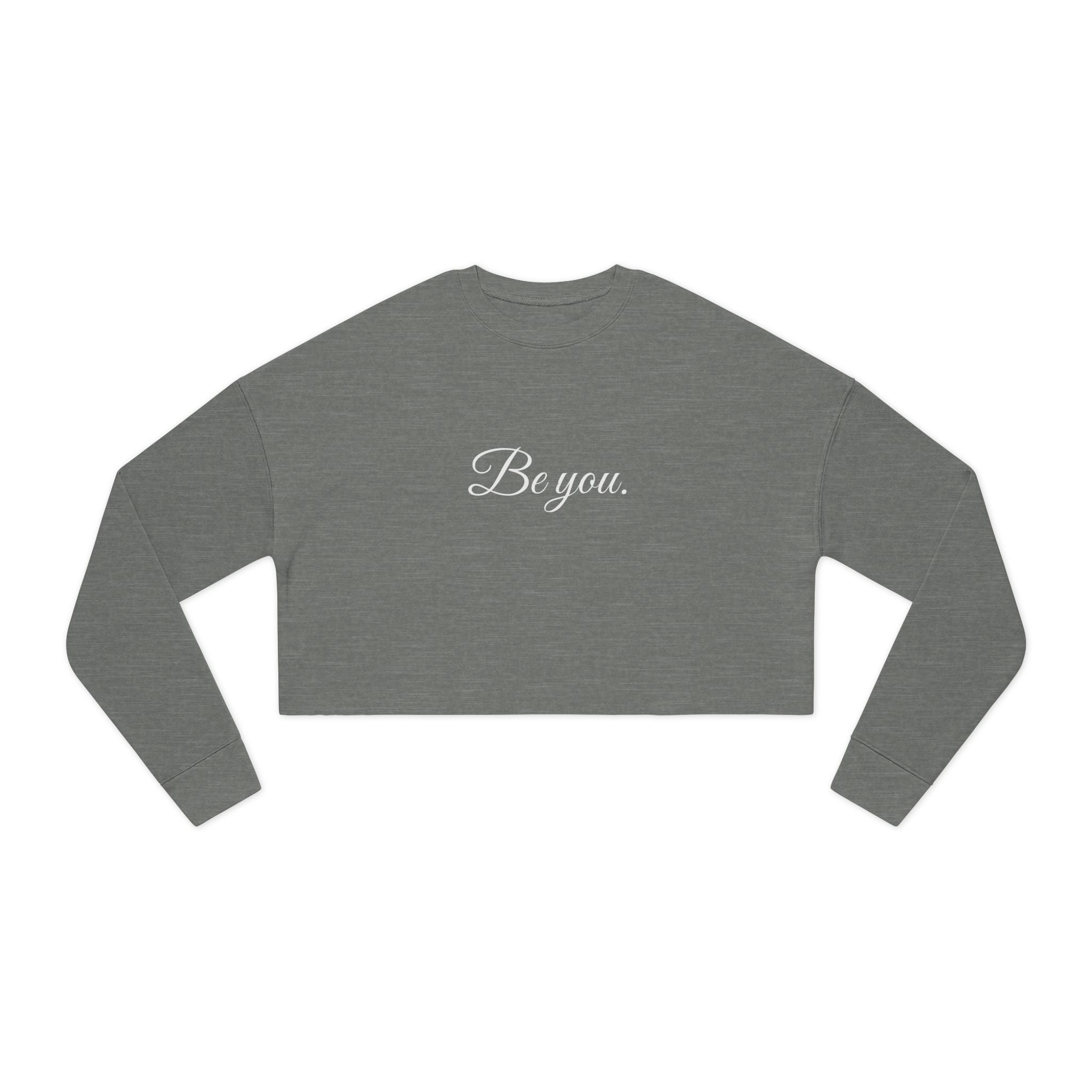 Women's Cropped Crew- White writing