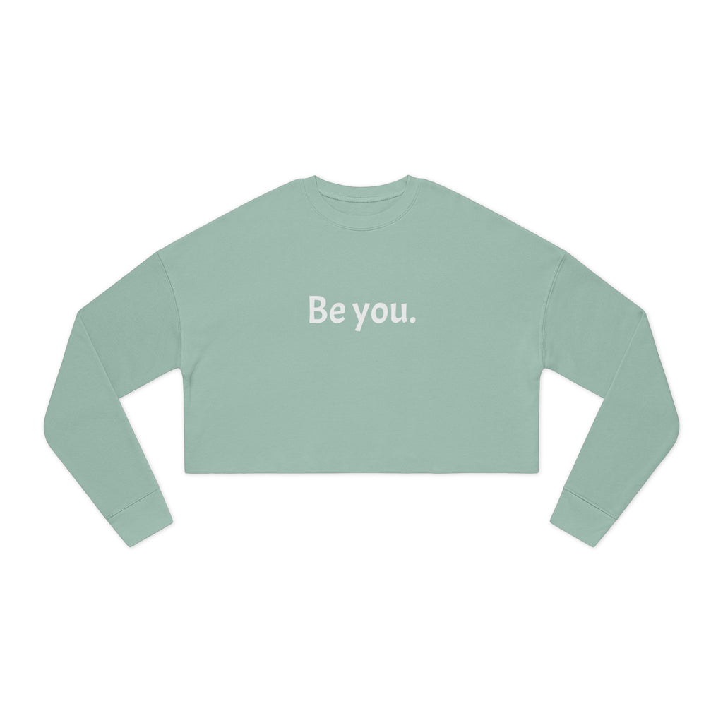 Women's Cropped Crew- White writing