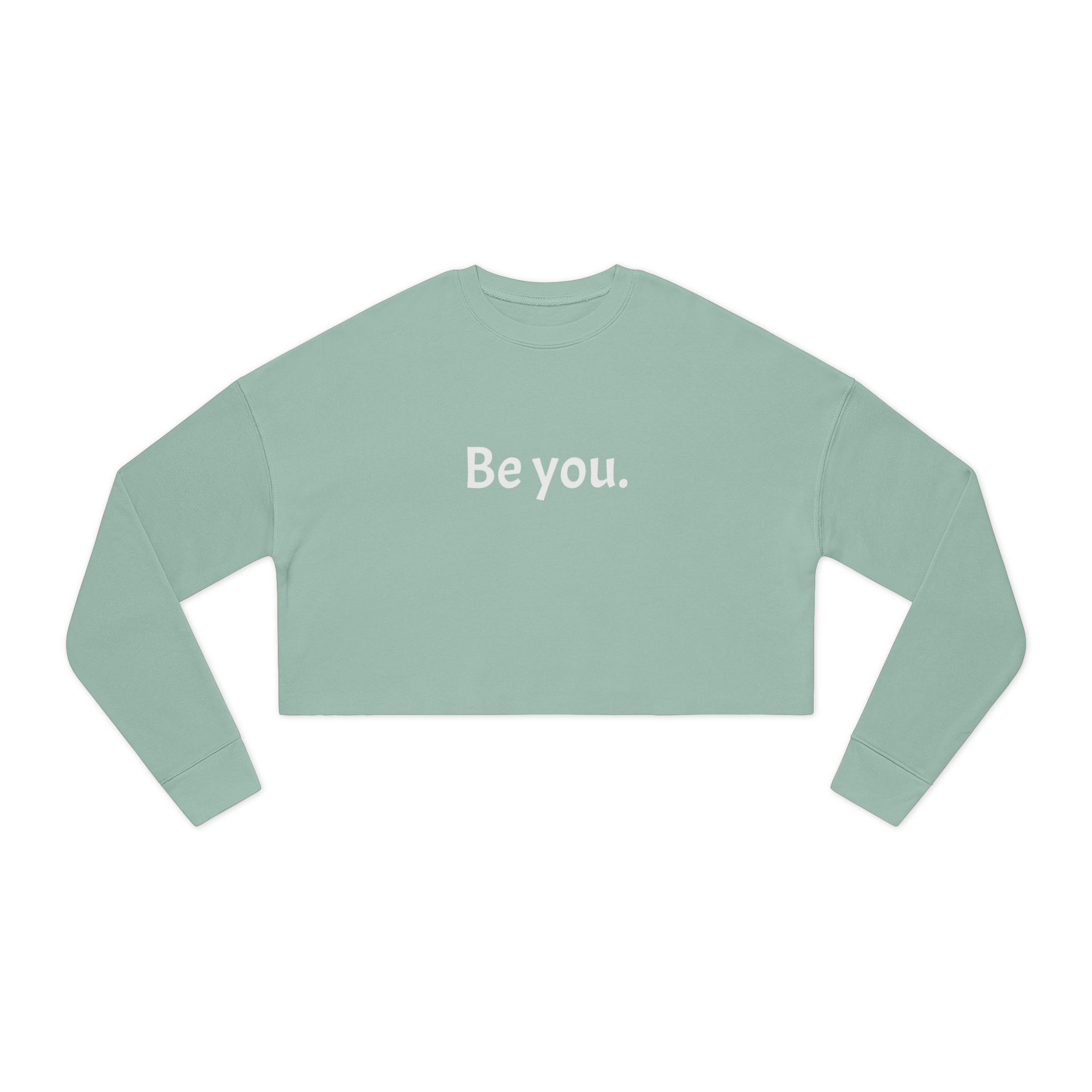 Women's Cropped Crew- White writing