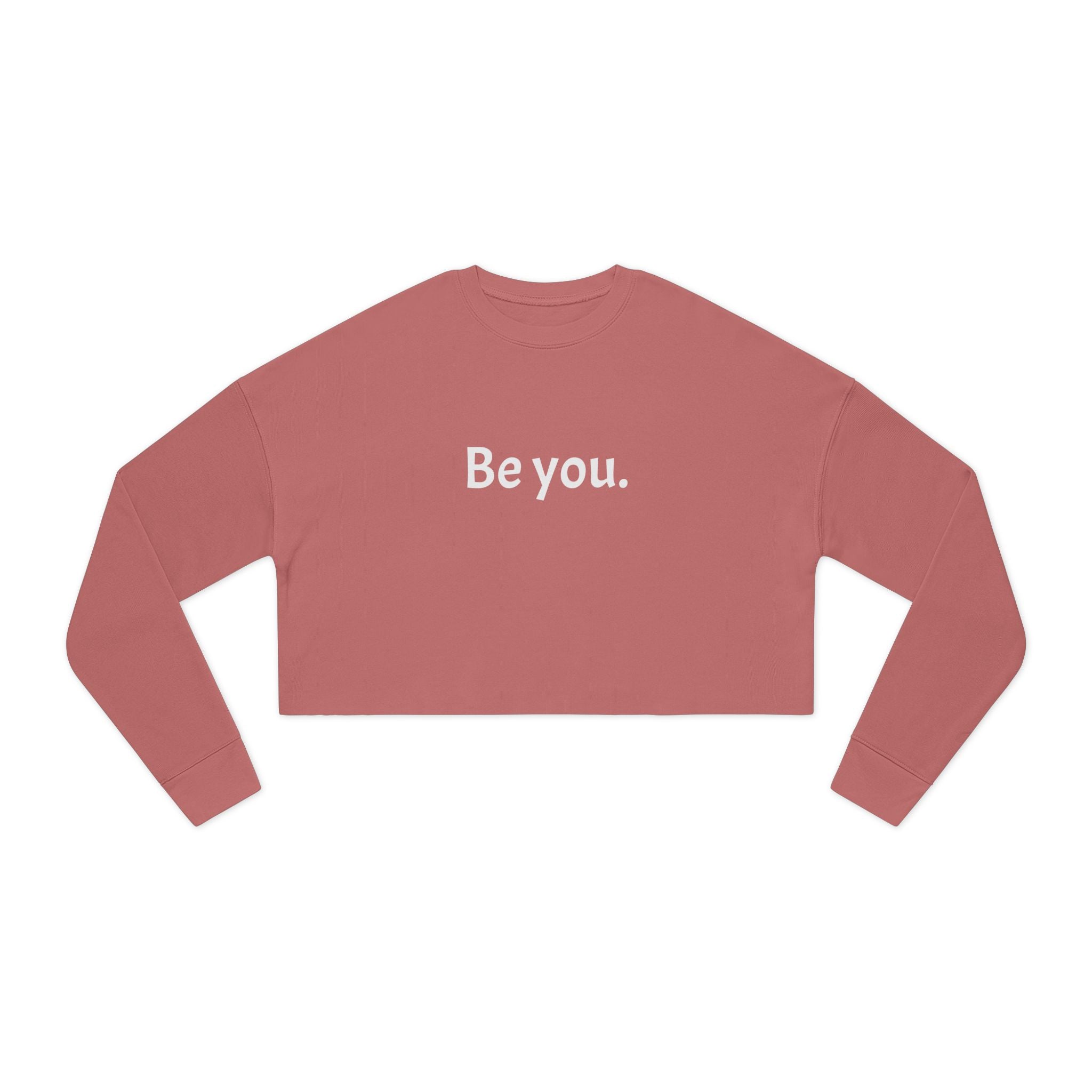 Women's Cropped Crew- White writing