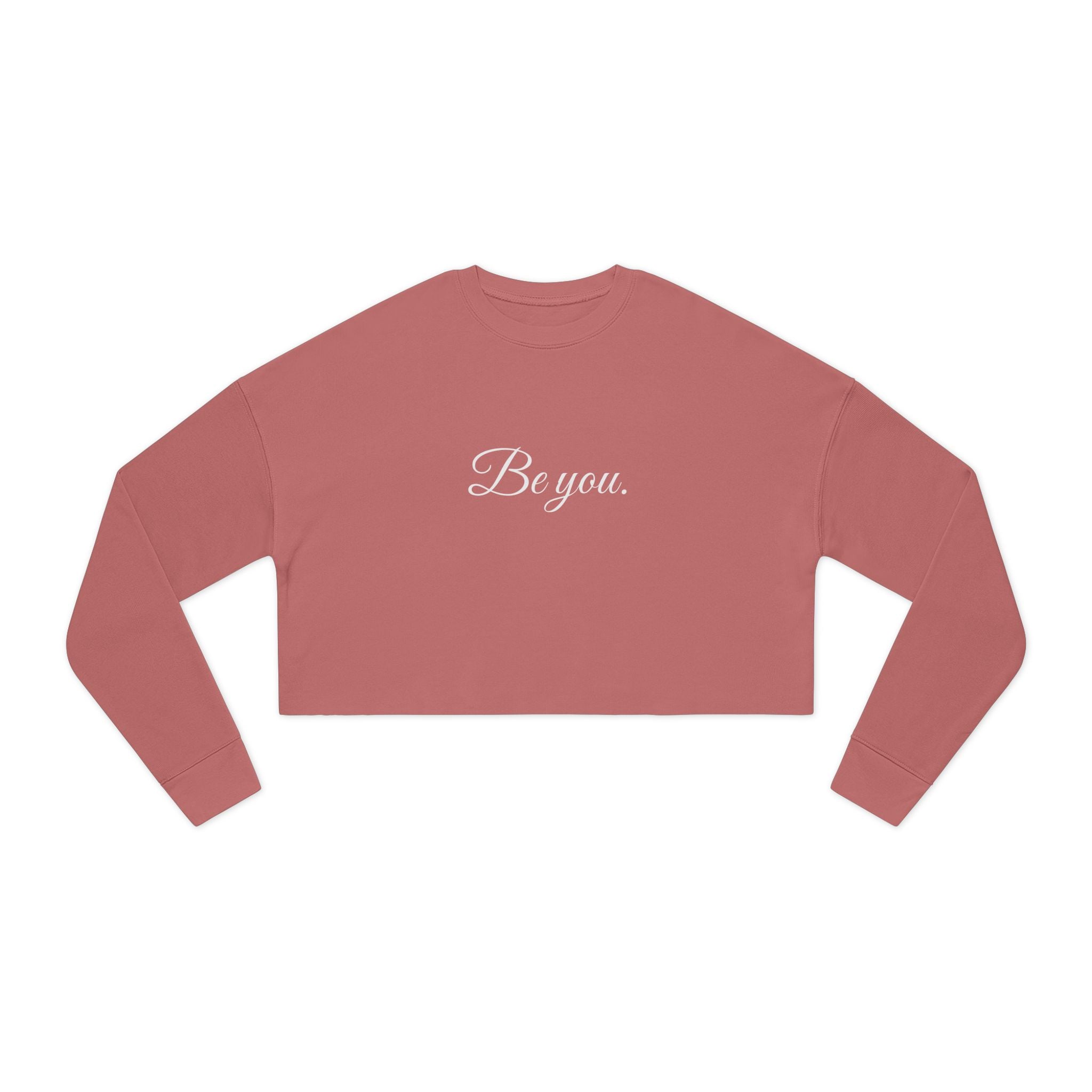 Women's Cropped Crew- White writing